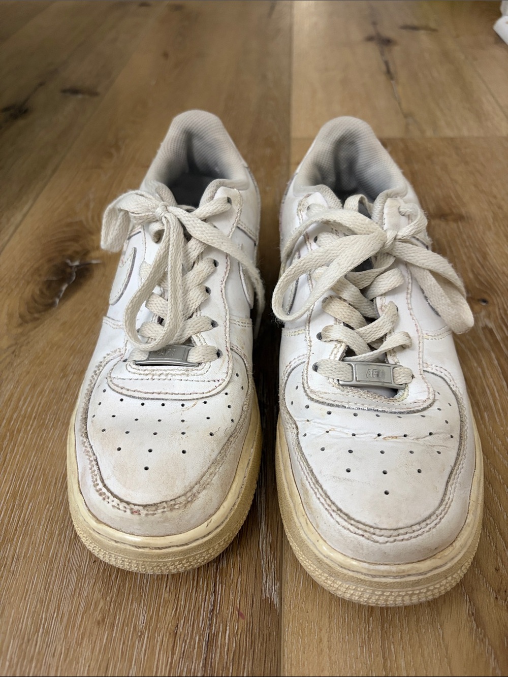 Nike Kids White Sneakers with Cream Sole